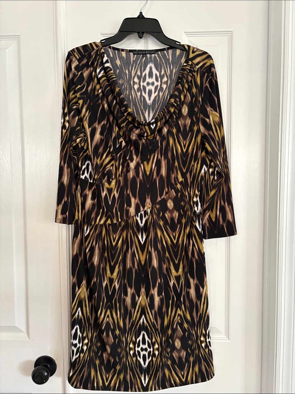 Antonio Melani stretchy pullover Dress drape neck cocktail party office dress
